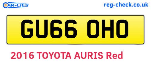 GU66OHO are the vehicle registration plates.