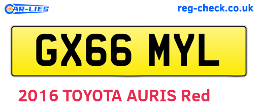 GX66MYL are the vehicle registration plates.