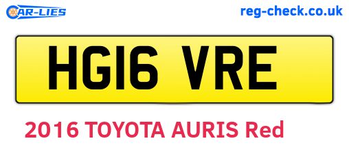 HG16VRE are the vehicle registration plates.