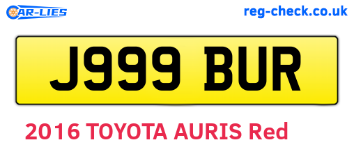 J999BUR are the vehicle registration plates.
