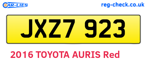 JXZ7923 are the vehicle registration plates.