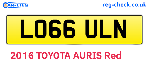 LO66ULN are the vehicle registration plates.