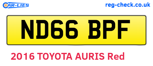 ND66BPF are the vehicle registration plates.