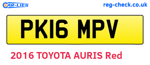 PK16MPV are the vehicle registration plates.