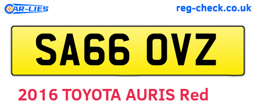SA66OVZ are the vehicle registration plates.