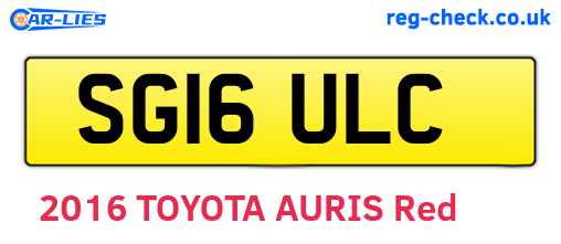 SG16ULC are the vehicle registration plates.