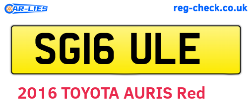SG16ULE are the vehicle registration plates.