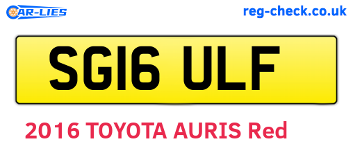 SG16ULF are the vehicle registration plates.