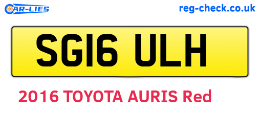 SG16ULH are the vehicle registration plates.