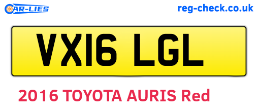 VX16LGL are the vehicle registration plates.