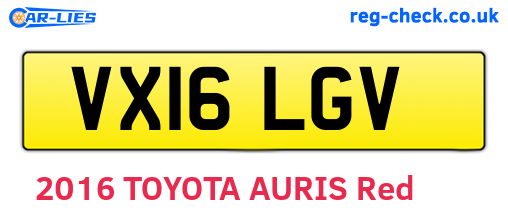 VX16LGV are the vehicle registration plates.