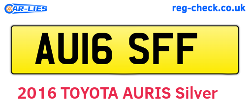 AU16SFF are the vehicle registration plates.