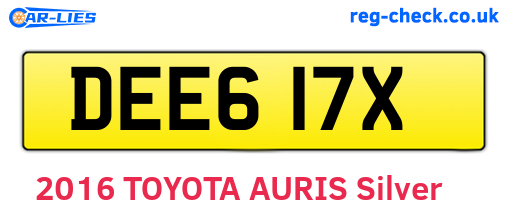 DEE617X are the vehicle registration plates.