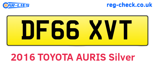 DF66XVT are the vehicle registration plates.