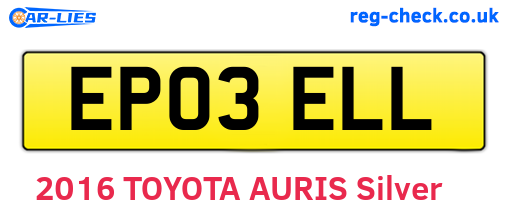 EP03ELL are the vehicle registration plates.