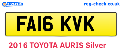 FA16KVK are the vehicle registration plates.