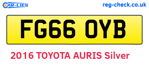 FG66OYB are the vehicle registration plates.