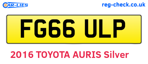 FG66ULP are the vehicle registration plates.