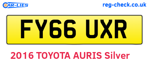 FY66UXR are the vehicle registration plates.