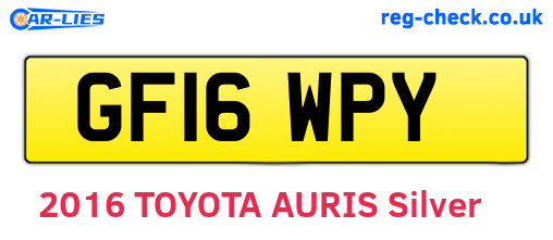 GF16WPY are the vehicle registration plates.