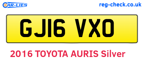 GJ16VXO are the vehicle registration plates.