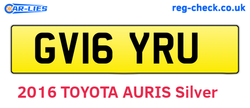 GV16YRU are the vehicle registration plates.