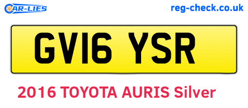 GV16YSR are the vehicle registration plates.