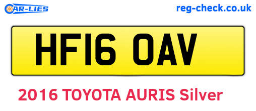 HF16OAV are the vehicle registration plates.