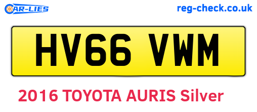 HV66VWM are the vehicle registration plates.