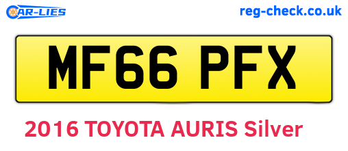 MF66PFX are the vehicle registration plates.