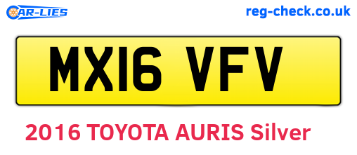 MX16VFV are the vehicle registration plates.