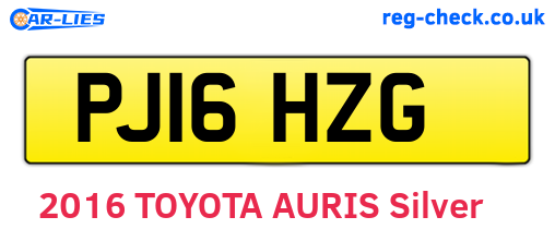PJ16HZG are the vehicle registration plates.