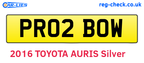 PR02BOW are the vehicle registration plates.