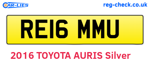 RE16MMU are the vehicle registration plates.
