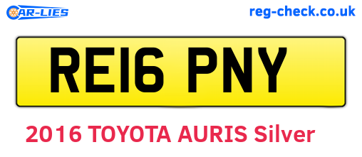 RE16PNY are the vehicle registration plates.