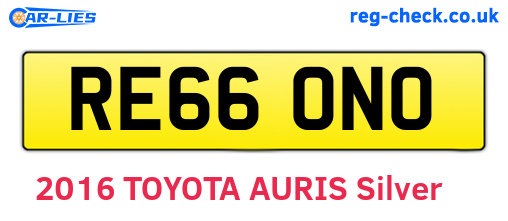 RE66ONO are the vehicle registration plates.
