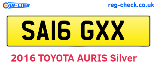 SA16GXX are the vehicle registration plates.