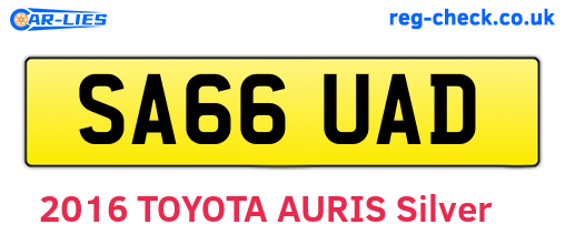 SA66UAD are the vehicle registration plates.