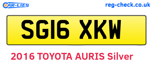 SG16XKW are the vehicle registration plates.