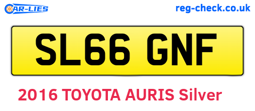 SL66GNF are the vehicle registration plates.