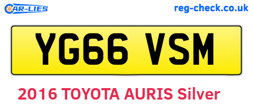 YG66VSM are the vehicle registration plates.