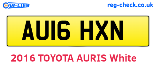 AU16HXN are the vehicle registration plates.