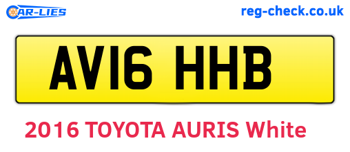 AV16HHB are the vehicle registration plates.