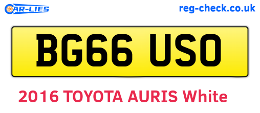 BG66USO are the vehicle registration plates.