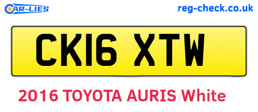 CK16XTW are the vehicle registration plates.