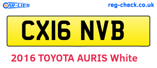 CX16NVB are the vehicle registration plates.