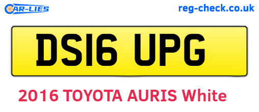 DS16UPG are the vehicle registration plates.