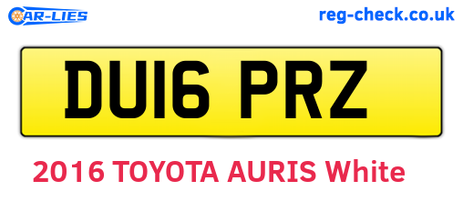 DU16PRZ are the vehicle registration plates.