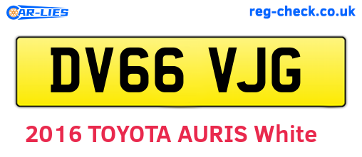 DV66VJG are the vehicle registration plates.