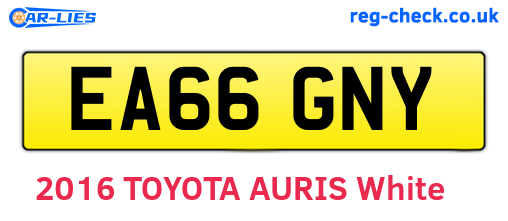 EA66GNY are the vehicle registration plates.